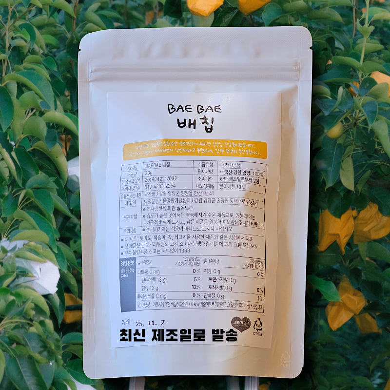 낙산배,낙산배 월리농원, BAEBAE 배칩, 배100% 동결건조칩